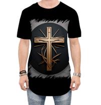 Camiseta Longline da Cruz de Jesus Igreja Fé 48