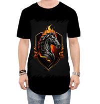 Camiseta Longline de Cavalo Flamejante Fire Horse 5