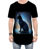 Camiseta Longline de Gato Oráculo Hacker Binário Mat 1