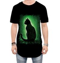 Camiseta Longline de Gato Oráculo Hacker Binário Mat 2 Camiseta Longline de Gato Oráculo Hacker Binário Mat 2