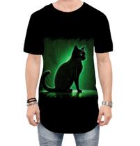 Camiseta Longline de Gato Oráculo Hacker Binário Mat 4