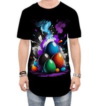 Camiseta Longline de Ovos de Páscoa Artísticos 1