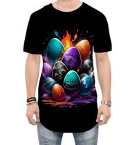 Camiseta Longline de Ovos de Páscoa Artísticos 5 Camiseta Longline de Ovos de Páscoa Artísticos 5