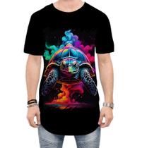 Camiseta Longline de Tartaruga Marinha Neon Style 2