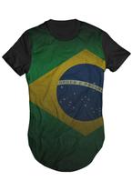 Camiseta Longline Di Nuevo Bandeira Brasil