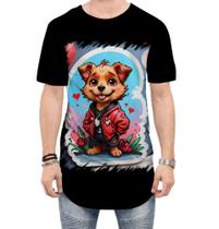 Camiseta Longline Dia dos Namorados Cachorrinho 12