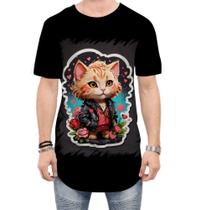 Camiseta Longline Dia dos Namorados Gatinho 3