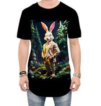 Camiseta Longline Do Coelhinho da Páscoa Polígonos 4