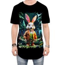 Camiseta Longline Do Coelhinho da Páscoa Polígonos 6