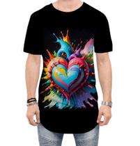 Camiseta Longline do Orgulho LGBT Coração Amor 13 - Kasubeck Store