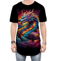 Camiseta Longline Dragão Chinês Lendário Mito 2