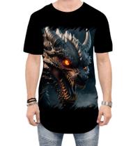 Camiseta Longline Dragão Dragon Chamas Infernal Fogo 6