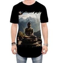 Camiseta Longline Estátua de Buda Iluminado Religião 10 Camiseta Longline Estátua de Buda Iluminado Religião 10