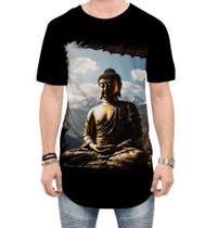 Camiseta Longline Estátua de Buda Iluminado Religião 11