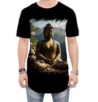 Camiseta Longline Estátua de Buda Iluminado Religião 12