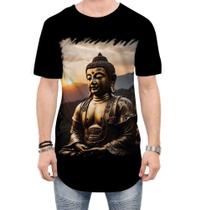 Camiseta Longline Estátua de Buda Iluminado Religião 13