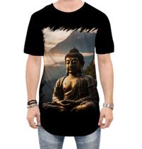 Camiseta Longline Estátua de Buda Iluminado Religião 19