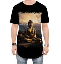 Camiseta Longline Estátua de Buda Iluminado Religião 21 Camiseta Longline Estátua de Buda Iluminado Religião 21