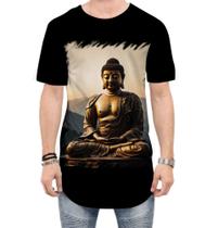 Camiseta Longline Estátua de Buda Iluminado Religião 23 Camiseta Longline Estátua de Buda Iluminado Religião 23