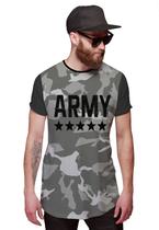 Camiseta Longline Exército Camuflada Army Swag - Di Nuevo