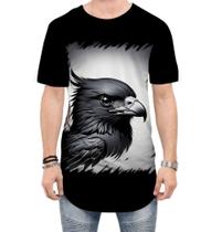 Camiseta Longline Falcão Negro Visão Determinação 2 Camiseta Longline Falcão Negro Visão Determinação 2