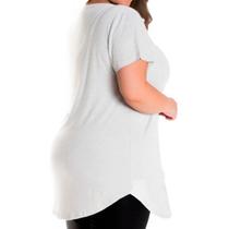 Camiseta Longline Feminina Grande Blusa Cobre Bumbum Plus Size G1 A G5