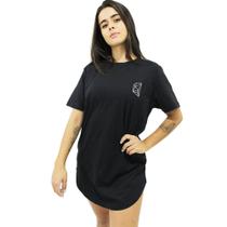 Camiseta Longline Feminina Oversized Blusa Fitness Treino