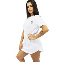 Camiseta Longline Feminina Oversized Estampada Pre Historic Cores Diversas