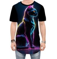 Camiseta Longline Gato Dark Silhueta Fantasmagórica 1