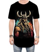 Camiseta Longline Guerreiro Viking Nórdico Tribo 1