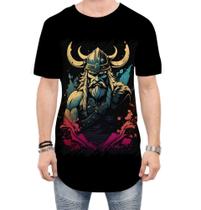 Camiseta Longline Guerreiro Viking Nórdico Tribo 7