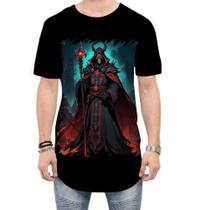 Camiseta Longline Lich Ancião Desenhado Magia 15