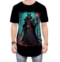 Camiseta Longline Lich Ancião Desenhado Magia 9