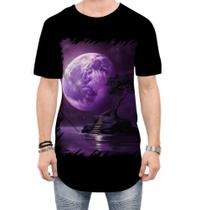 Camiseta Longline Lua Púrpura Luar Roxo Moon Lunar 7 Camiseta Longline Lua Púrpura Luar Roxo Moon Lunar 7