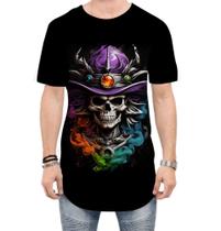 Camiseta Longline Mago Caveira Trevas Magia 12