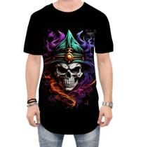 Camiseta Longline Mago Caveira Trevas Magia 7