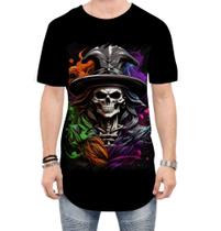 Camiseta Longline Mago Caveira Trevas Magia 9