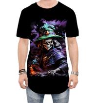 Camiseta Longline Mago da Morte Trevas Magia 7 Camiseta Longline Mago da Morte Trevas Magia 7