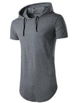 Camiseta Longline Manga Curta com Capuz Oversized C14