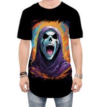 Camiseta Longline Máscara de Caveira Estilosa 7