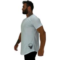 Camiseta Longline Masculina MXD Conceito Estampa Lateral Caveira Gangster