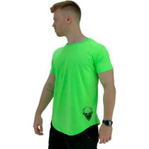 Camiseta Longline Masculina MXD Conceito Estampa Lateral Caveira Gangster