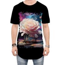 Camiseta Longline Mulher de Rosas Paixão 12