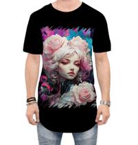 Camiseta Longline Mulher de Rosas Paixão 19