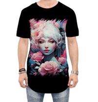 Camiseta Longline Mulher de Rosas Paixão 3