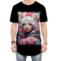 Camiseta Longline Mulher de Rosas Paixão 6