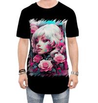 Camiseta Longline Mulher de Rosas Paixão 9