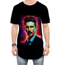 Camiseta Longline Nikola Tesla Físico Inventor Eletrecidade 2