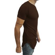 Camiseta Longline Oversized Básica Slim Lisa Manga Curta