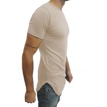 Camiseta Longline Oversized Básica Slim Lisa Manga Curta